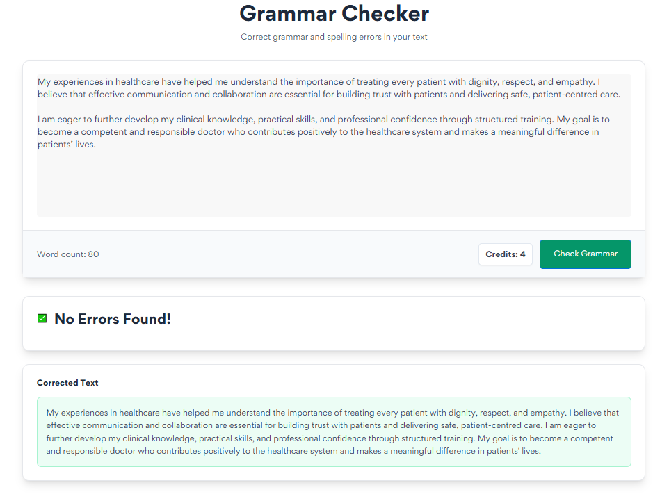 Grammar Checker workflow